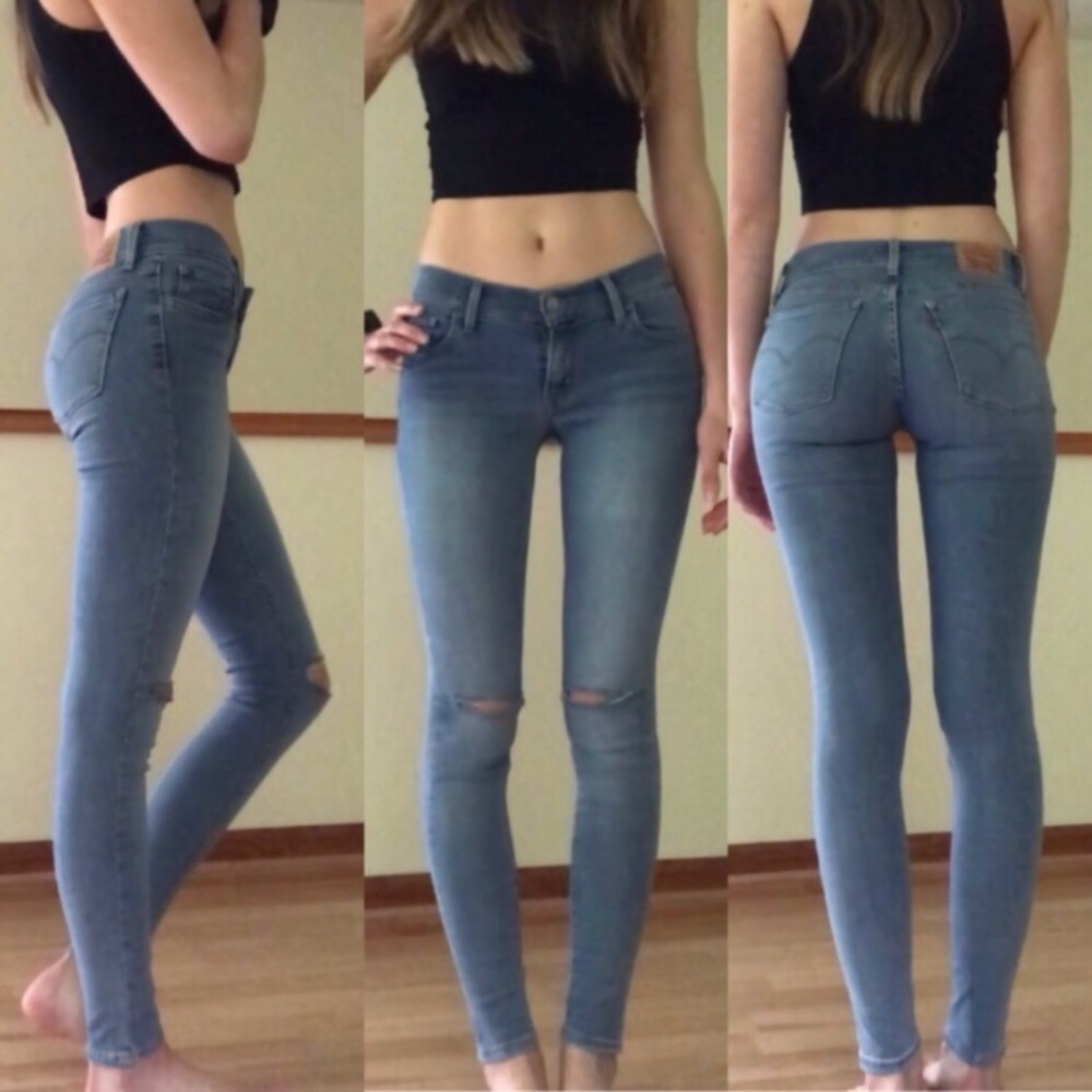 Levi’s 710 Super Skinny Distressed Knee Jeans 26